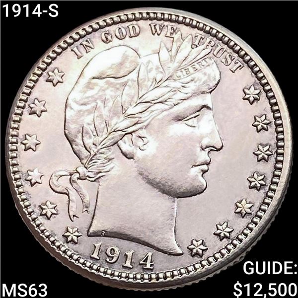 1914-S Barber Quarter CHOICE BU