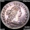 Image 1 : 1805 4 Berries Draped Bust Dime HIGH GRADE