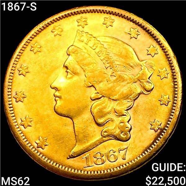 1867-S $20 Gold Double Eagle UNCIRCULATED