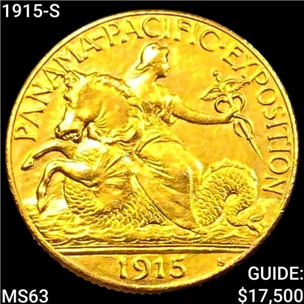 1915-S Pan-Pac $2.50 Gold Quarter Eagle CHOICE BU