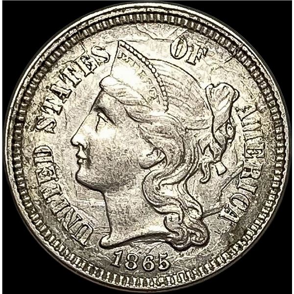 1865 Nickel Three-Cent Piece CHOICE AU