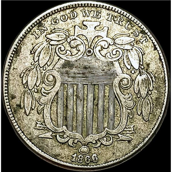 1866 Shield Nickel NEARLY UNCIRCULATED