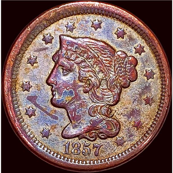1857 Braided Hair Large Cent HIGH GRADE