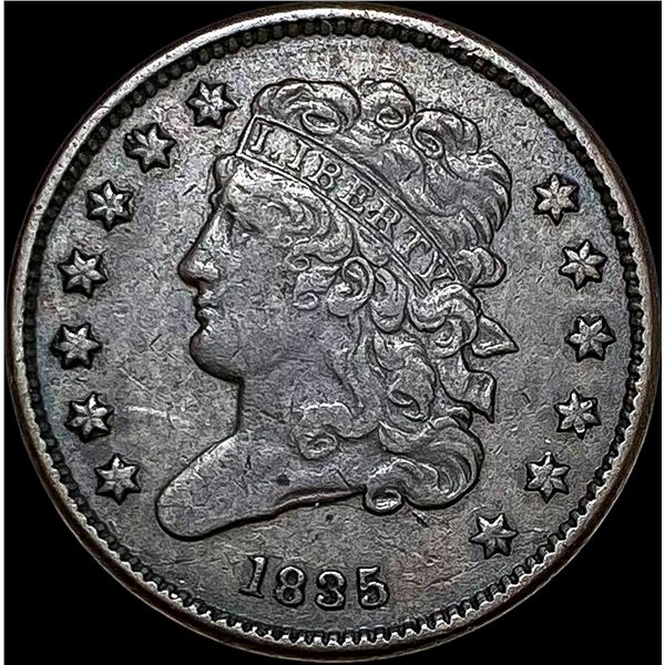 1835 Classic Head Half Cent NEARLY UNCIRCULATED
