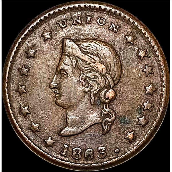 1863 Civil War Token - Dry Goods NEARLY UNCIRCULATED