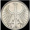 Image 1 : 1956-J Germany Silver 5 Deutsche Mark UNCIRCULATED