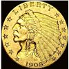 Image 1 : 1908 Indian Head $2.5 Gold Quarter Eagle CLOSELY UNCIRCULATED