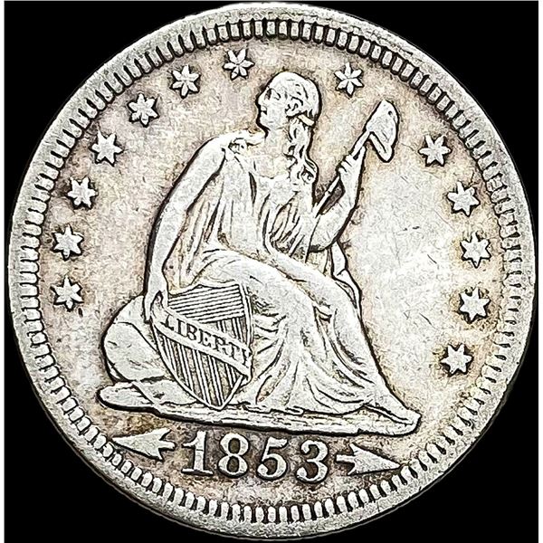 1853 Arrows Seated Liberty Quarter NEARLY UNCIRCULATED