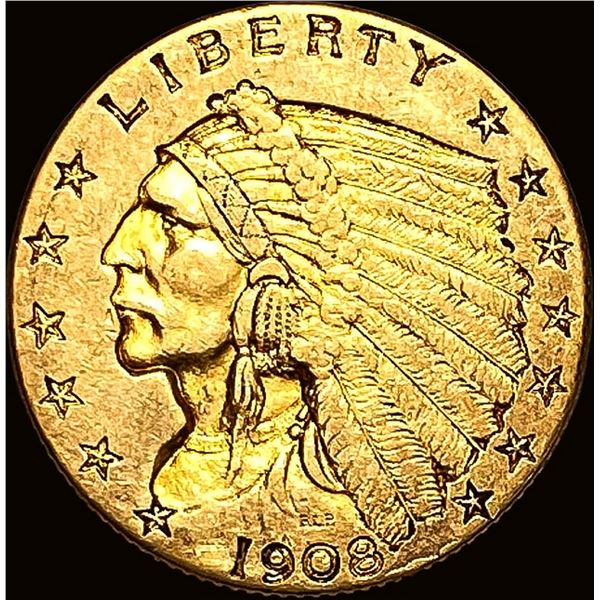 1908 Indian Head Gold $2.5 Quarter Eagle CLOSELY UNCIRCULATED