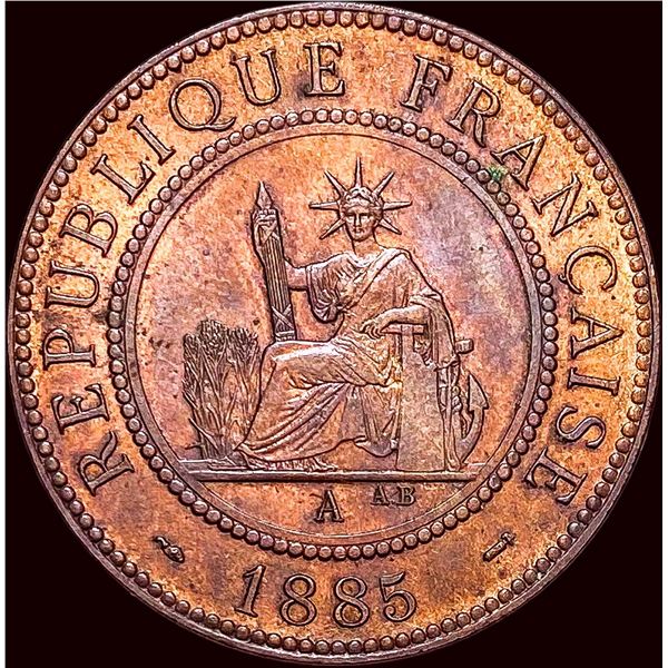 1885-A French Indo-China Copper 1 Cent UNCIRCULATED