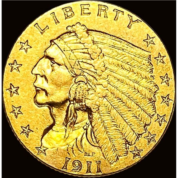 1911 Indian Head Gold $2.5 Quarter Eagle CLOSELY UNCIRCULATED