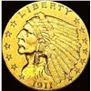 Image 1 : 1911 Indian Head Gold $2.5 Quarter Eagle CLOSELY UNCIRCULATED