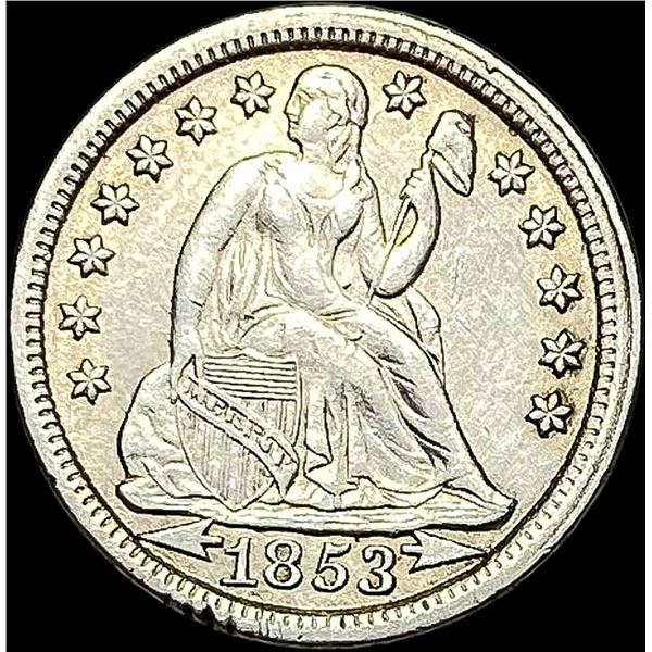 1853 Arrows Seated Liberty Dime CLOSELY UNCIRCULATED