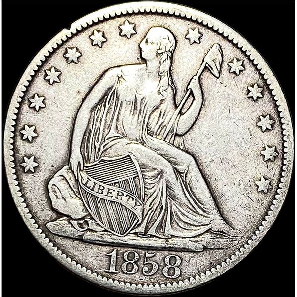 1858-O Seated Liberty Half Dollar NEARLY UNCIRCULATED
