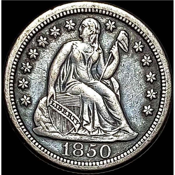 1850-O Silver Seated Liberty Dime CLOSELY UNCIRCULATED