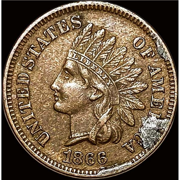 1866 Indian Head Cent NEARLY UNCIRCULATED
