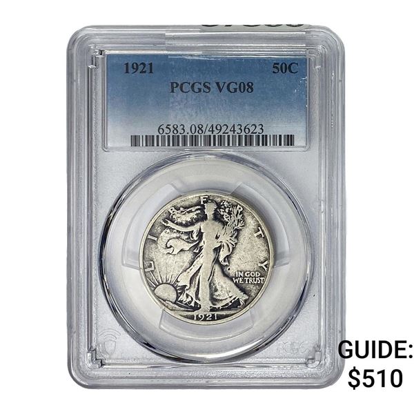 1921 Walking Liberty Half Dollar PCGS VG08
