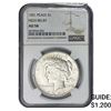 Image 1 : 1921 Silver Peace Dollar NGC AU58 High Relief