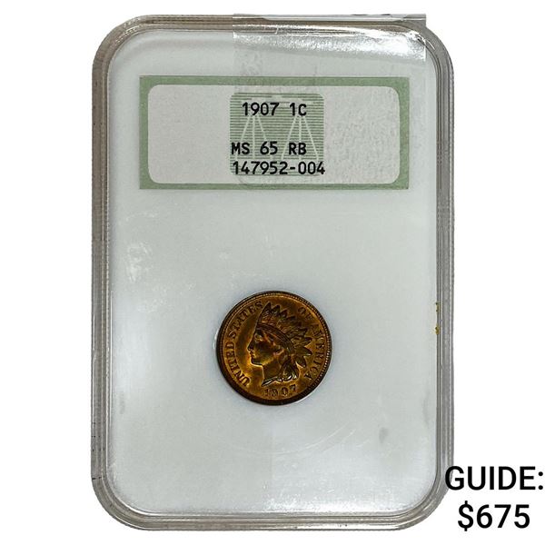 1907 Indian Head Cent NGC MS65 RB