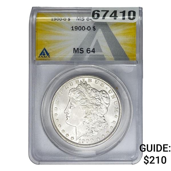 1900-O Morgan Silver Dollar ANACS MS64