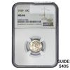 Image 1 : 1929 Mercury Silver Dime NGC MS66