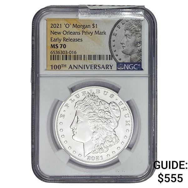 2021-O Morgan Silver Dollar NGC MS70