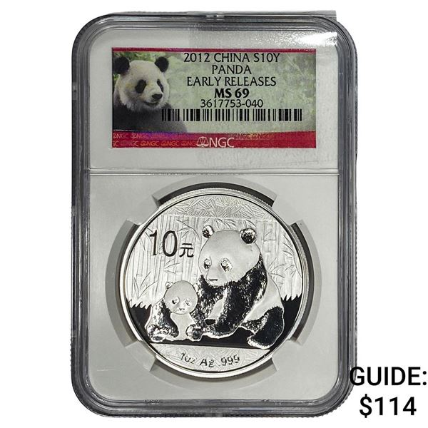 2016 China Panda Silver 10 Yen NGC MS69 Early Release