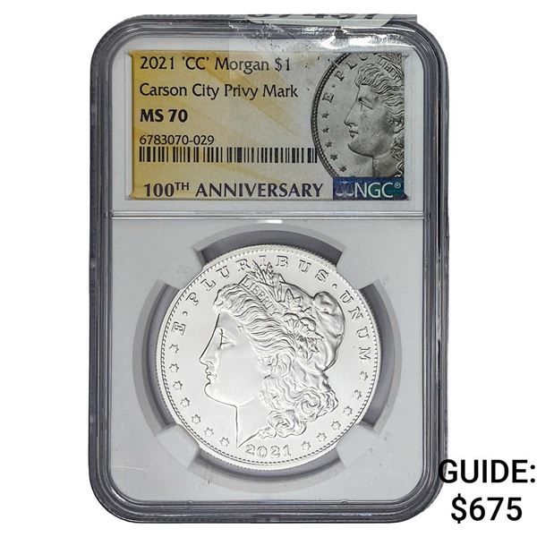 2021-CC Morgan Silver Dollar NGC MS70