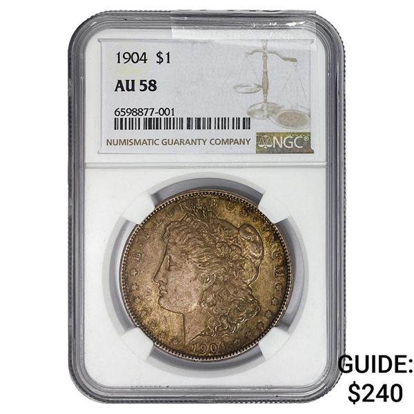 1904 Morgan Silver Dollar NGC AU58