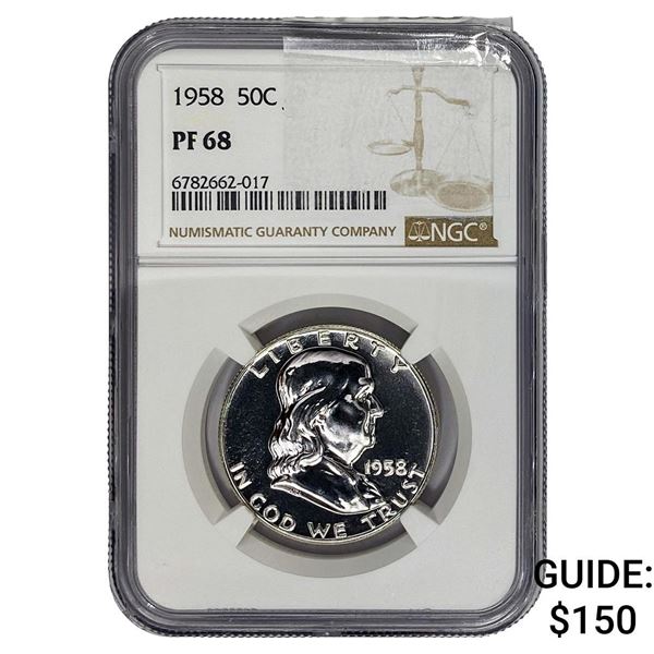 1958 Franklin Half Dollar NGC PF68