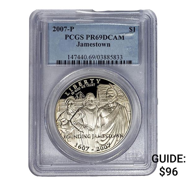 2007-P Jamestown Silver $1 PCGS PR69 DCAM