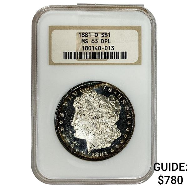 1881-O Morgan Silver Dollar NGC MS63 DPL
