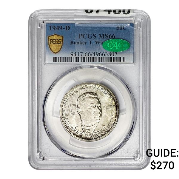 1949-D CAC Booker T Half Dollar PCGS MS66