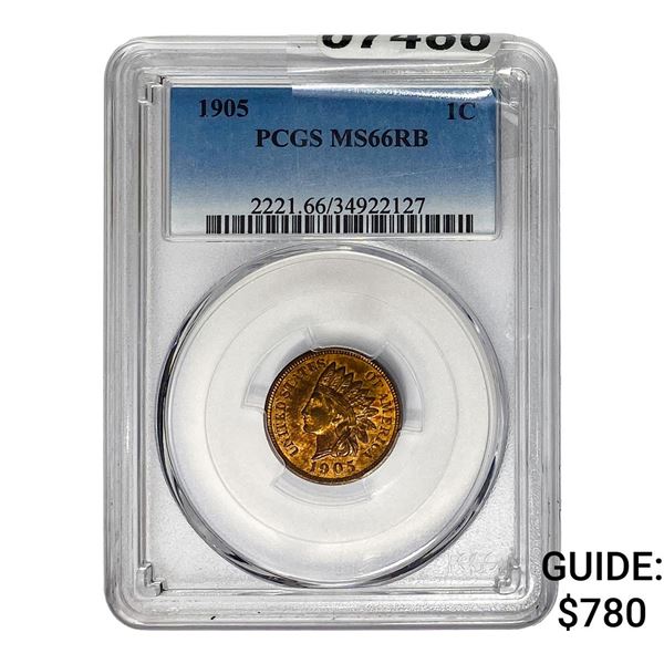 1905 Indian Head Cent PCGS MS66 RB