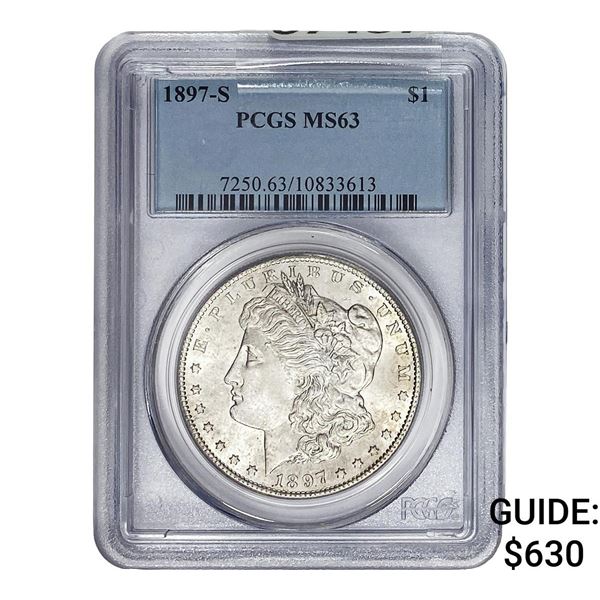 1897-S Morgan Silver Dollar PCGS MS63