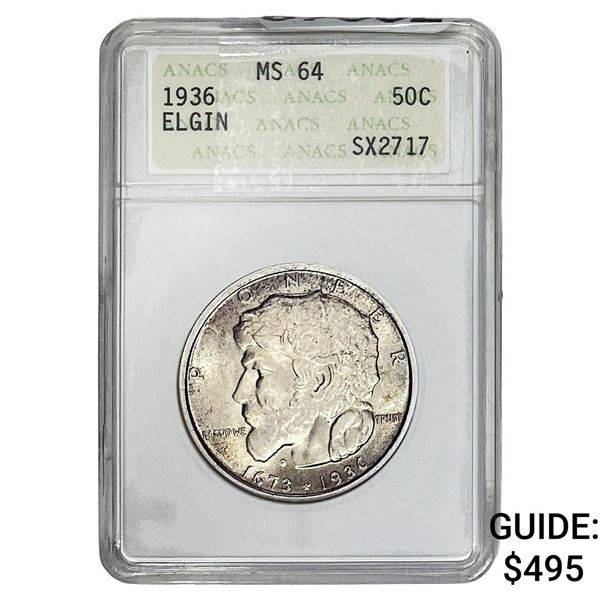 1936 Elgin Half Dollar ANACS MS64