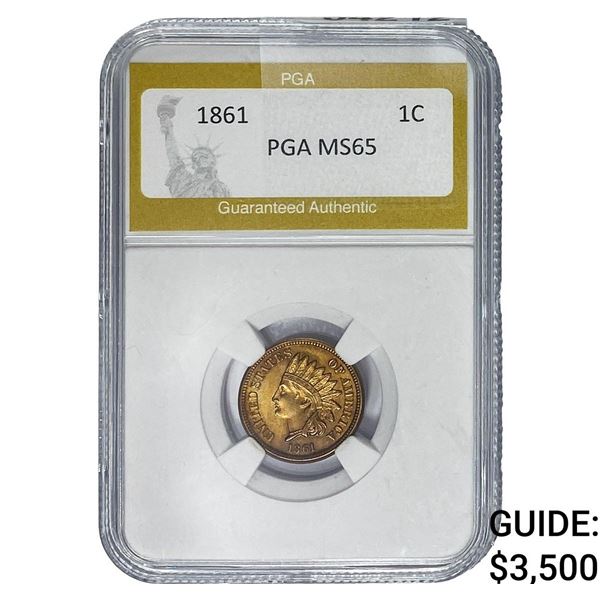 1861 Indian Head Cent PGA MS65