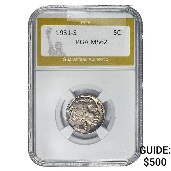 1931-S Buffalo Nickel PGA MS62