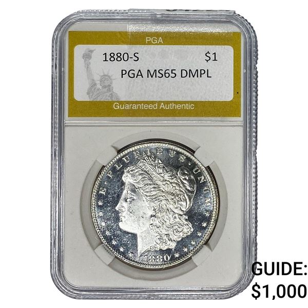 1880-S Morgan Silver Dollar PGA MS65 DMPL