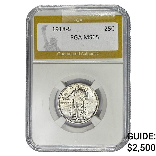1918-S Standing Liberty Quarter PGA MS65