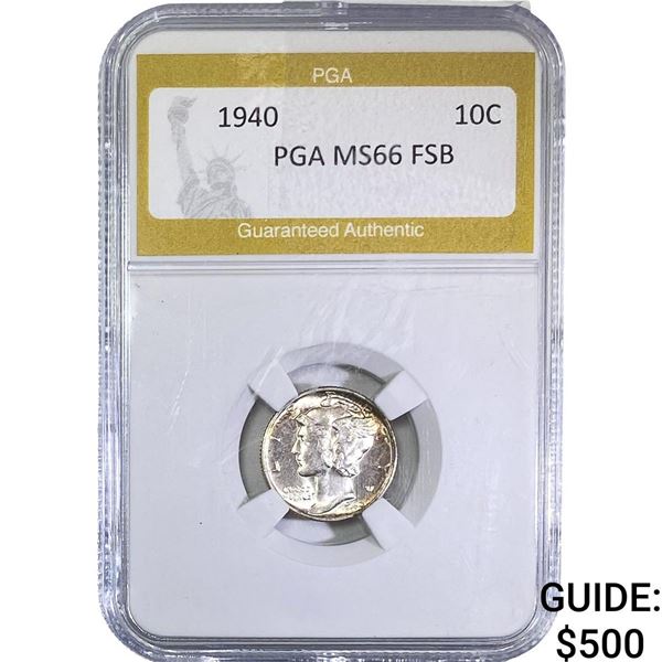 1940 Mercury Silver Dime PGA MS66 FSB