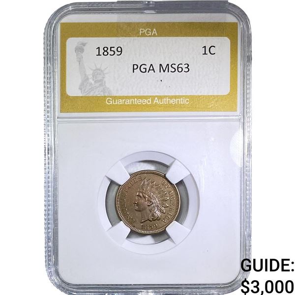 1859 Indian Head Cent PGA MS63