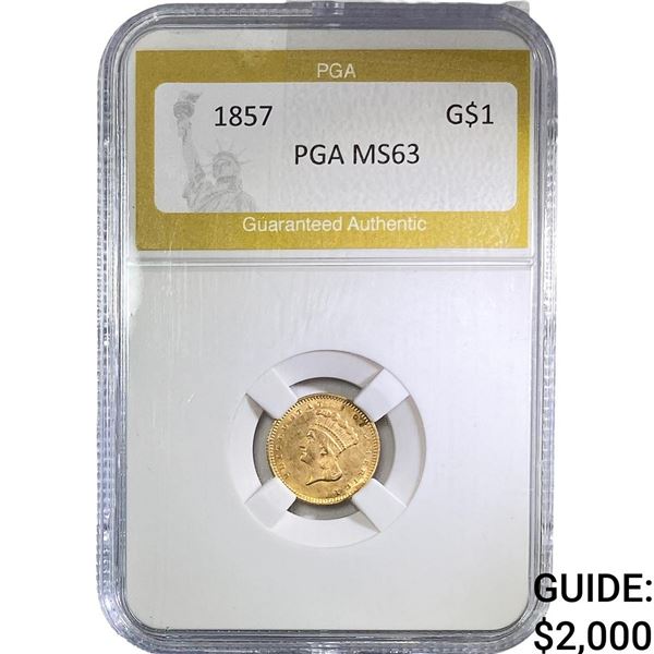 1857 Rare Gold Dollar PGA MS63