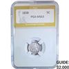 Image 1 : 1838 Seated Liberty Half Dime PGA MS63