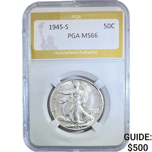 1945-S Walking Liberty Half Dollar PGA MS66