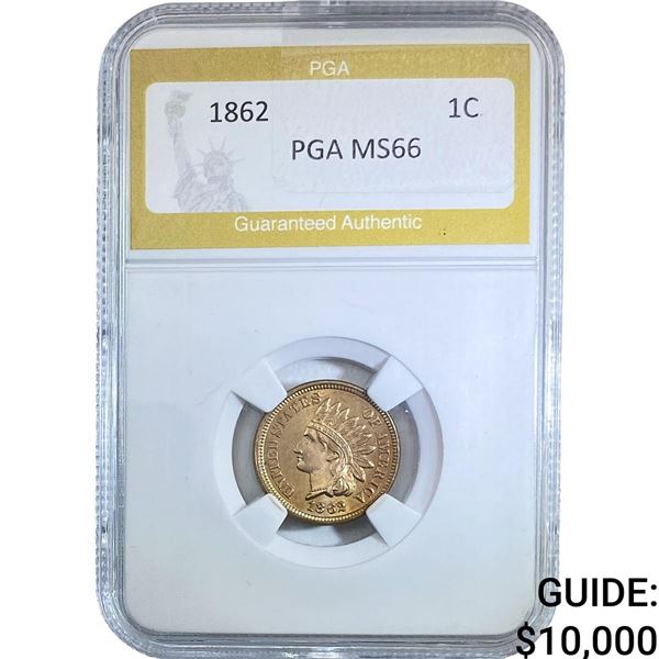 1862 Indian Head Cent PGA MS66
