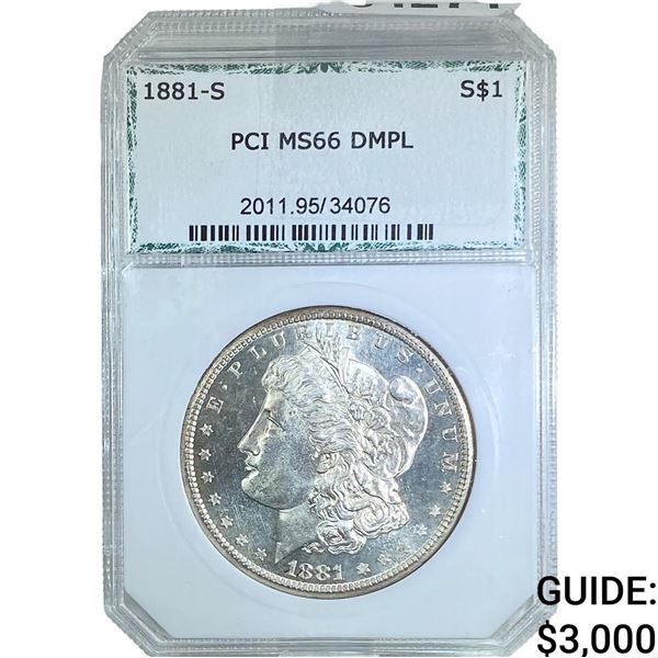 1881-S Morgan Silver Dollar PCI MS66 DMPL