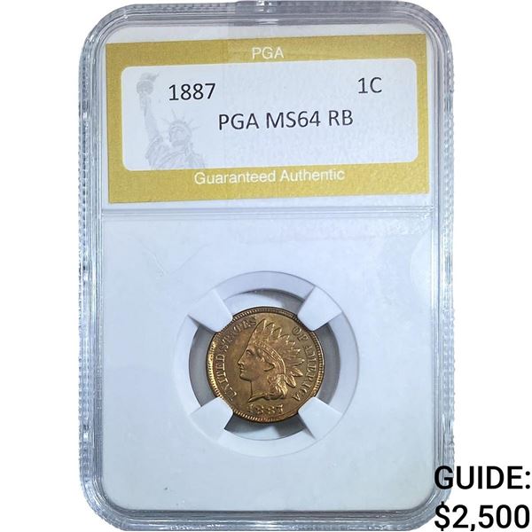1887 Indian Head Cent PGA MS64 RB