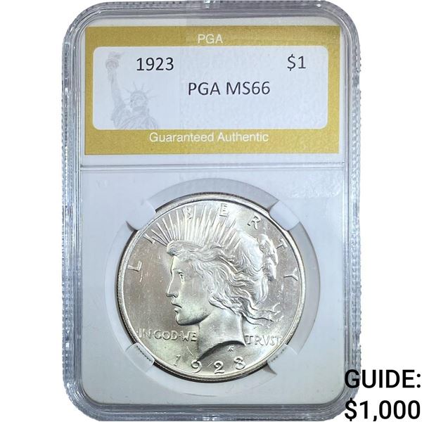 1923 Silver Peace Dollar PGA MS66