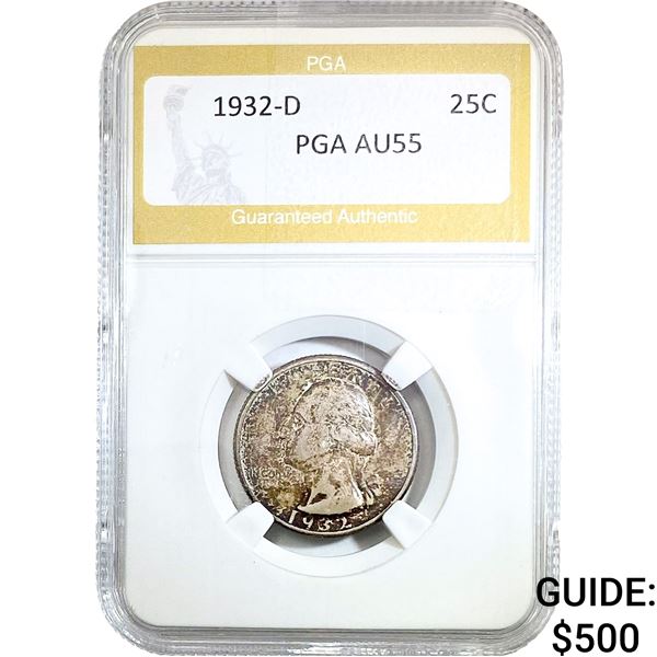 1932-D Washington Silver Quarter PGA AU55
